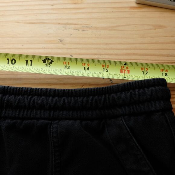 Athleta Farallon Bermuda Shorts Women Sz 16‎ Tall Black  Cotton Knit Drawstring - Picture 7 of 11